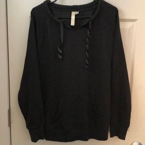 Dark grey soft pullover sweatshirt